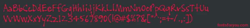 PftissueRegular Font – Red Fonts on Black Background