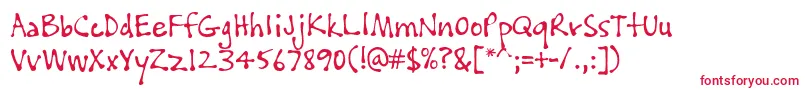 PftissueRegular Font – Red Fonts on White Background