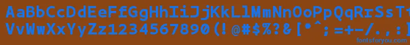 Bpmonobold-fontti – siniset fontit ruskealla taustalla
