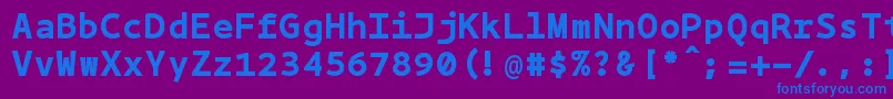 Bpmonobold-fontti – siniset fontit violetilla taustalla