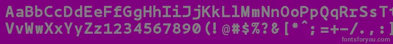 Bpmonobold-fontti – harmaat kirjasimet violetilla taustalla