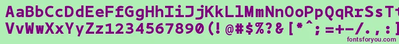 Шрифт Bpmonobold – фиолетовые шрифты на зелёном фоне