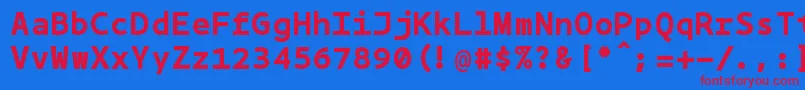 Bpmonobold Font – Red Fonts on Blue Background