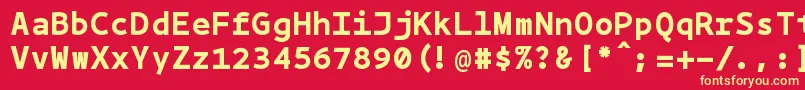 Bpmonobold-fontti – keltaiset fontit punaisella taustalla