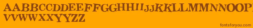 Stict Font – Brown Fonts on Orange Background