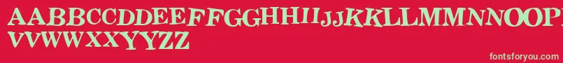 フォントStict – 赤い背景に緑の文字