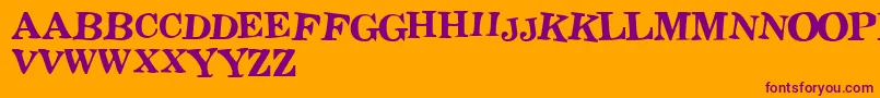 Stict Font – Purple Fonts on Orange Background