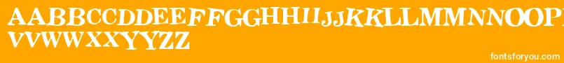Stict Font – White Fonts on Orange Background