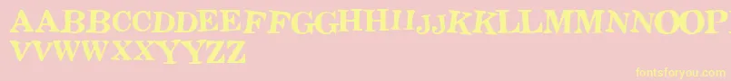 Stict Font – Yellow Fonts on Pink Background