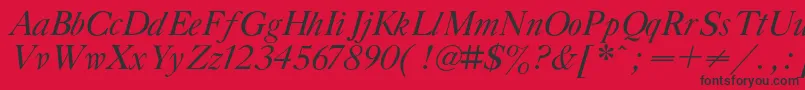 GazetatitulcItalic-Schriftart – Schwarze Schriften auf rotem Hintergrund