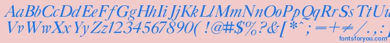 GazetatitulcItalic Font – Blue Fonts on Pink Background