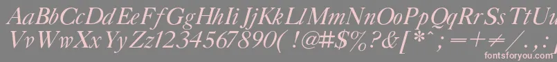 GazetatitulcItalic-Schriftart – Rosa Schriften auf grauem Hintergrund