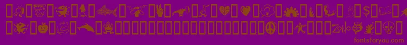 Zonoding Font – Brown Fonts on Purple Background