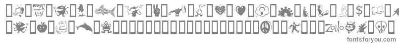 Zonoding-fontti – harmaat kirjasimet valkoisella taustalla