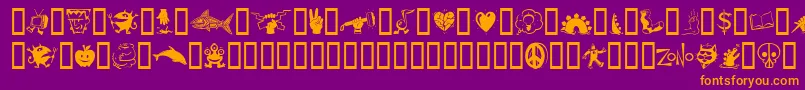 Zonoding Font – Orange Fonts on Purple Background