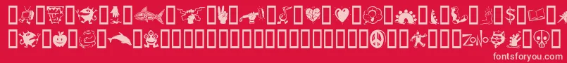 Zonoding Font – Pink Fonts on Red Background