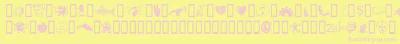 Zonoding Font – Pink Fonts on Yellow Background