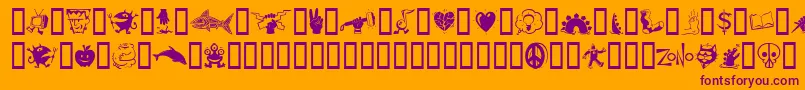 Zonoding Font – Purple Fonts on Orange Background