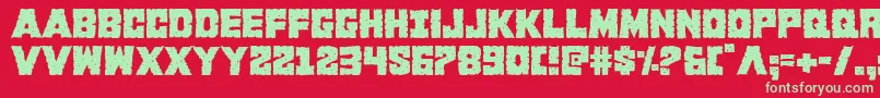 Kcommando Font – Green Fonts on Red Background