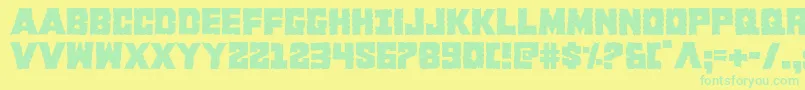 Fonte Kcommando – fontes verdes em um fundo amarelo