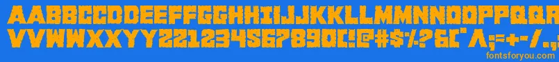 Kcommando Font – Orange Fonts on Blue Background