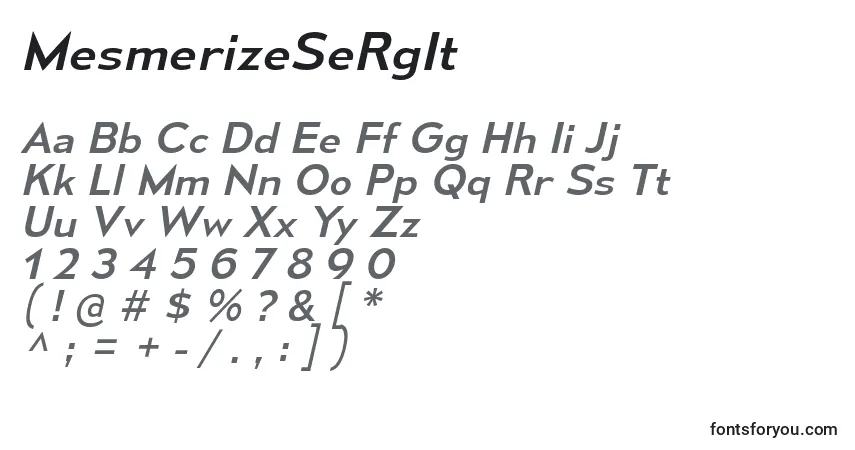 Шрифт MesmerizeSeRgIt – алфавит, цифры, специальные символы
