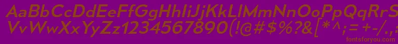 MesmerizeSeRgIt-Schriftart – Braune Schriften auf violettem Hintergrund