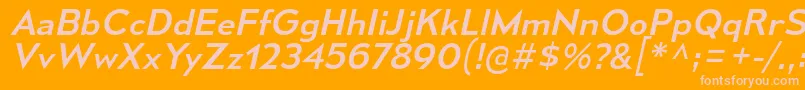 MesmerizeSeRgIt-fontti – vaaleanpunaiset fontit oranssilla taustalla