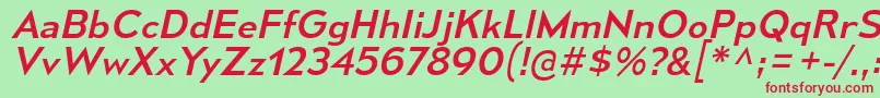 MesmerizeSeRgIt-fontti – punaiset fontit vihreällä taustalla