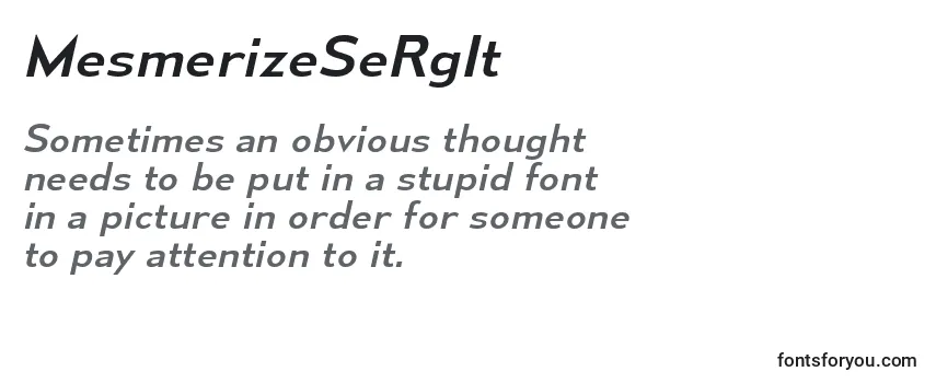 Review of the MesmerizeSeRgIt Font