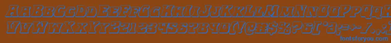 Hippocket3Dital Font – Blue Fonts on Brown Background