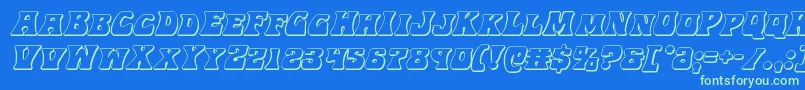 Hippocket3Dital Font – Green Fonts on Blue Background