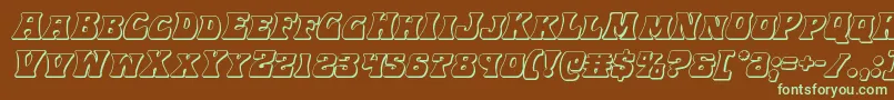 Hippocket3Dital Font – Green Fonts on Brown Background