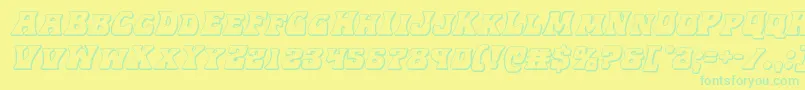 Hippocket3Dital Font – Green Fonts on Yellow Background