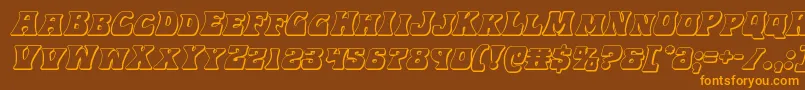 Hippocket3Dital Font – Orange Fonts on Brown Background