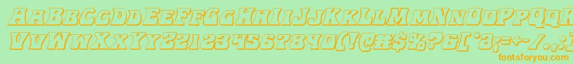 Hippocket3Dital Font – Orange Fonts on Green Background