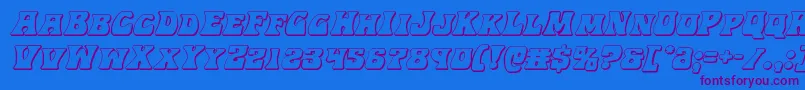 Hippocket3Dital-Schriftart – Violette Schriften auf blauem Hintergrund