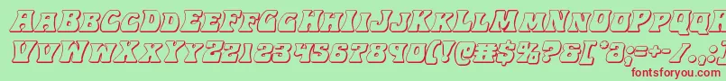 Hippocket3Dital Font – Red Fonts on Green Background