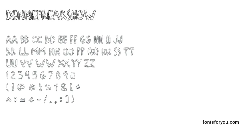 DenneFreakshow Font – alphabet, numbers, special characters
