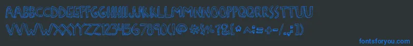 Fonte DenneFreakshow – fontes azuis em um fundo preto
