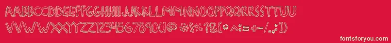 フォントDenneFreakshow – 赤い背景に緑の文字