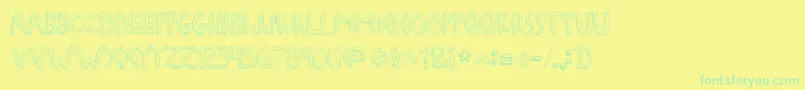 Шрифт DenneFreakshow – зелёные шрифты на жёлтом фоне