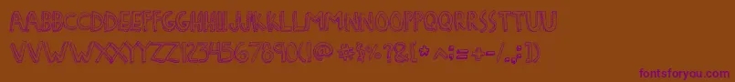 DenneFreakshow Font – Purple Fonts on Brown Background