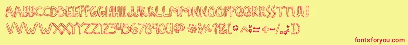 DenneFreakshow Font – Red Fonts on Yellow Background