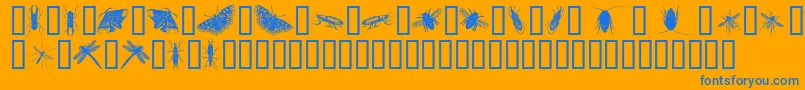 InsectsOne Font – Blue Fonts on Orange Background