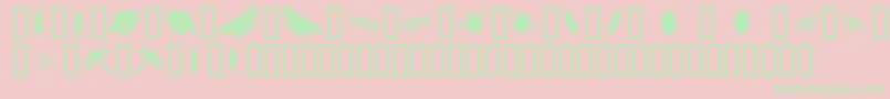 フォントInsectsOne – ピンクの背景に緑の文字