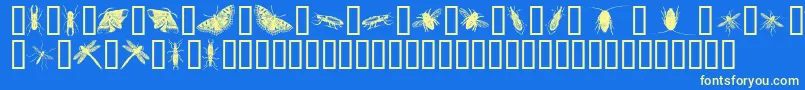 InsectsOne Font – Yellow Fonts on Blue Background