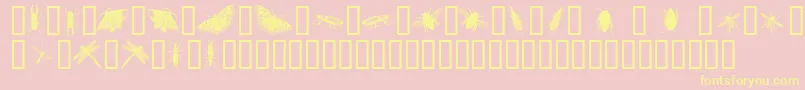 InsectsOne-Schriftart – Gelbe Schriften auf rosa Hintergrund