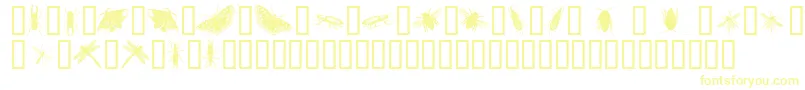 InsectsOne-Schriftart – Gelbe Schriften auf weißem Hintergrund
