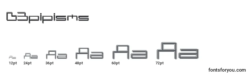 D3pipisms Font Sizes